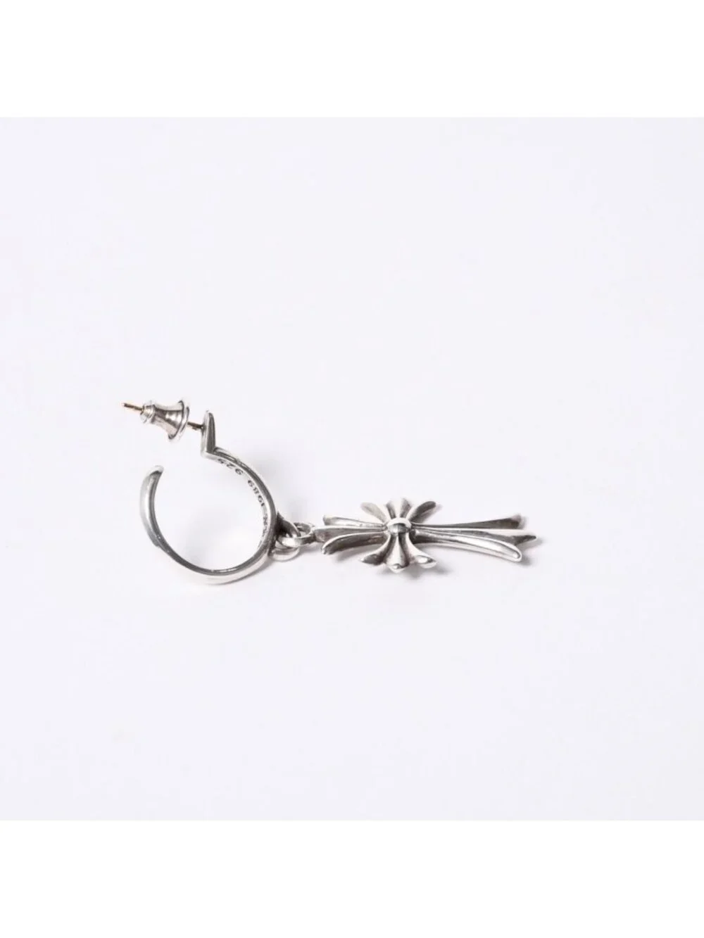 Chrome Hearts 1 Ball Tiny CH Cross Charm Single Earrings 5.2 925 Sterling